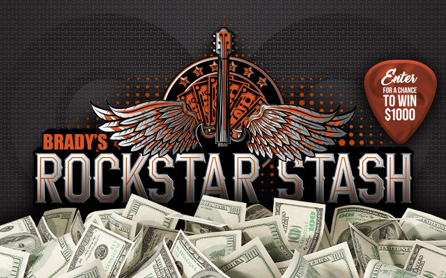 Brady’s Rockstar Stash – WIN $1,000 Every Weekday, Starting Monday!