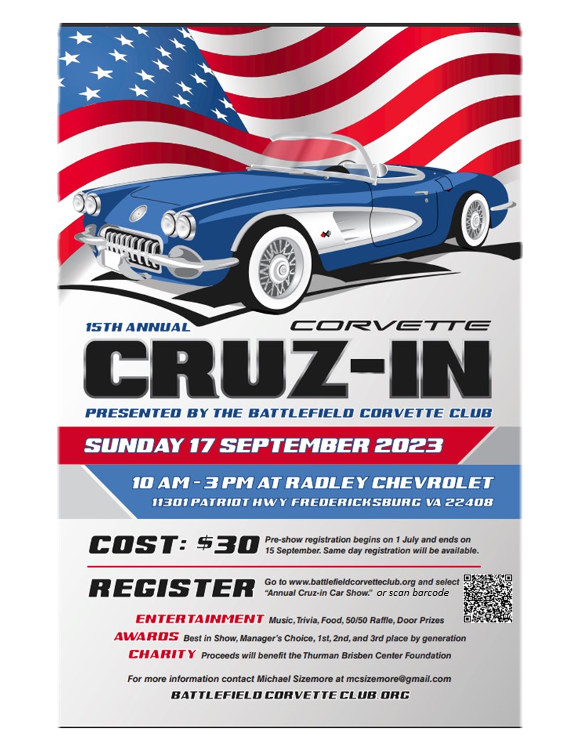 <h1 class="tribe-events-single-event-title">15th Annual Corvette Cruz-In</h1>